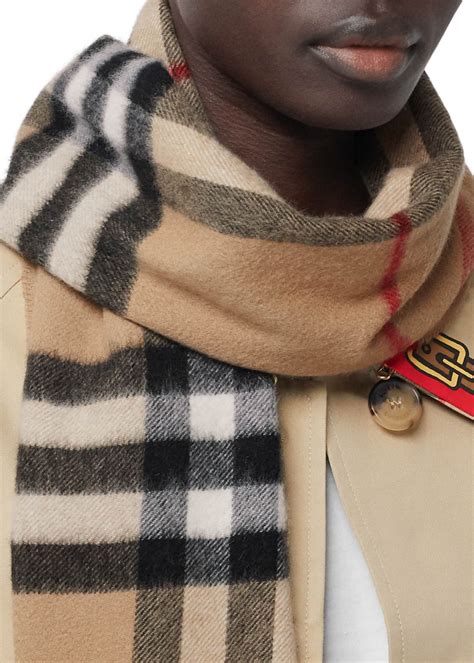 giant check burberry scarf sale|burberry classic check cashmere scarf.